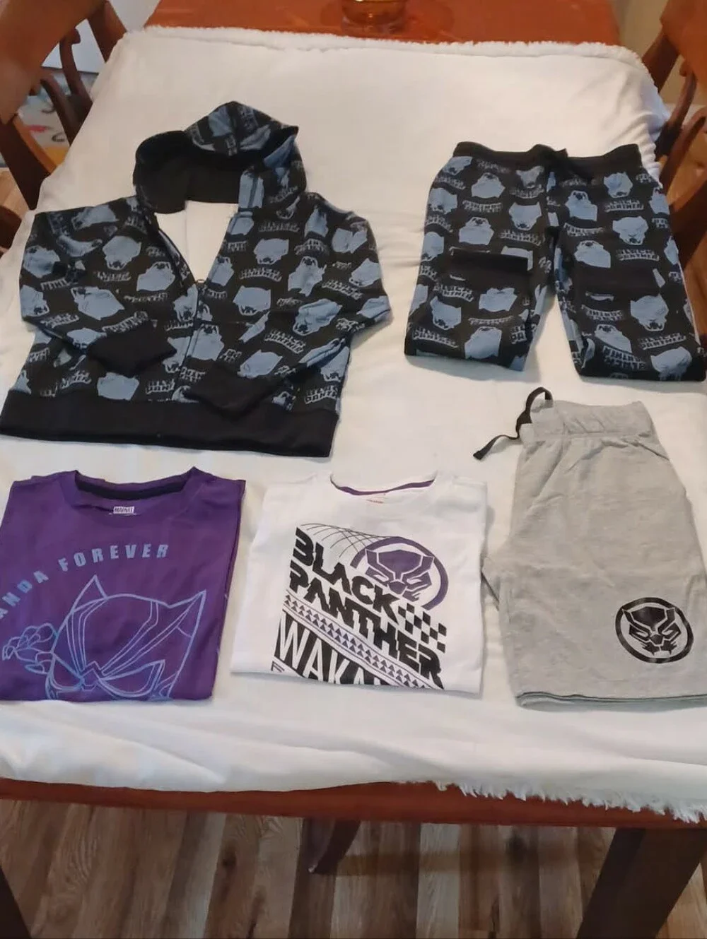 Marvel Black Panter  Boys 5 Piece Matching Bundle Set Blue Purple  NWT M